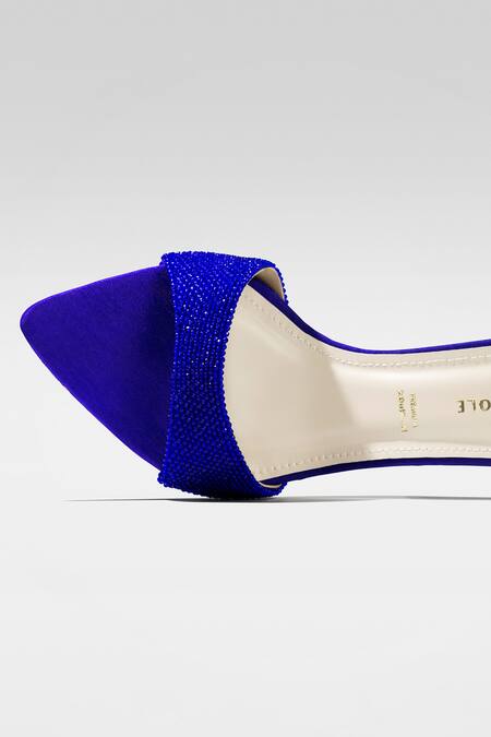 Buy_Signature Sole_Blue Rhinestones Azure Glint Heels _Online_at_Aza_Fashions