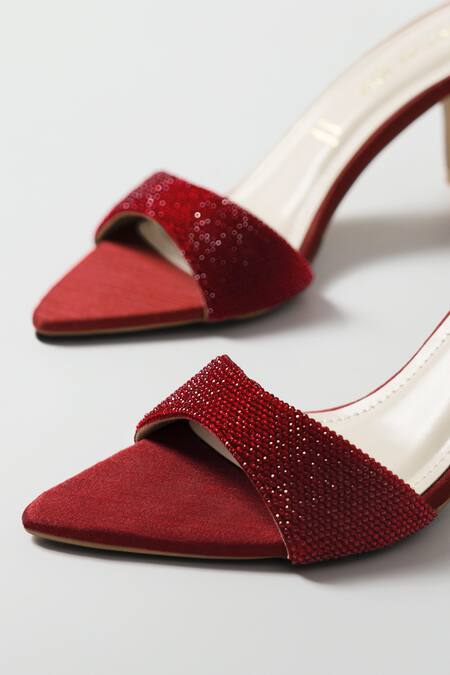 Shop_Signature Sole_Red Rhinestones Ruby Glaze Sparkle Heels _Online_at_Aza_Fashions