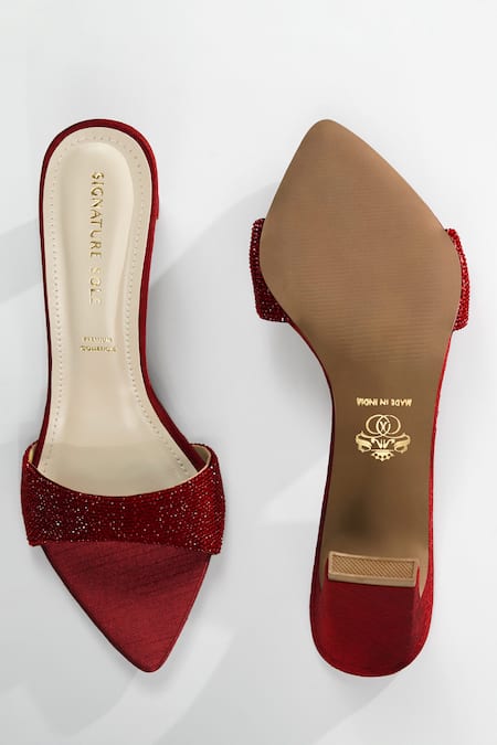 Signature Sole Ruby Glaze Sparkle Heels 