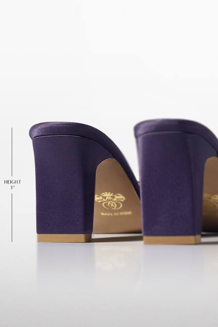 Signature Sole_Purple Crystals Embellished Mules _Online_at_Aza_Fashions