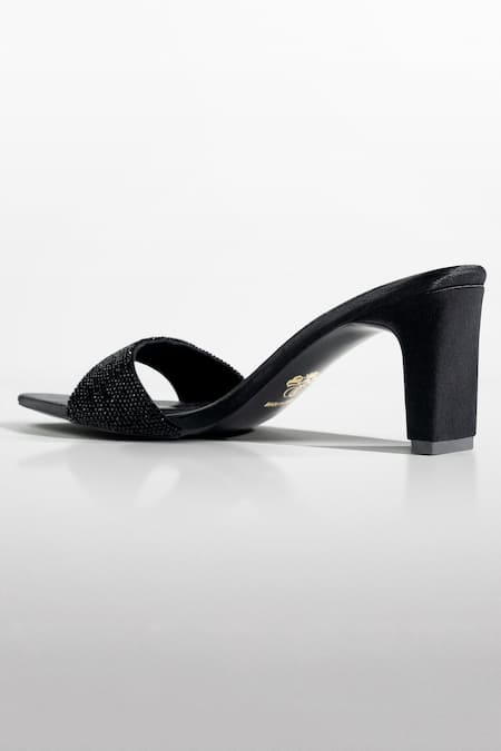 Buy_Signature Sole_Black Crystals Midnight Heels _Online_at_Aza_Fashions