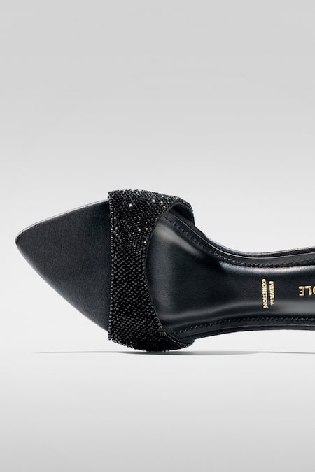 Signature Sole_Black Crystals Midnight Heels _at_Aza_Fashions