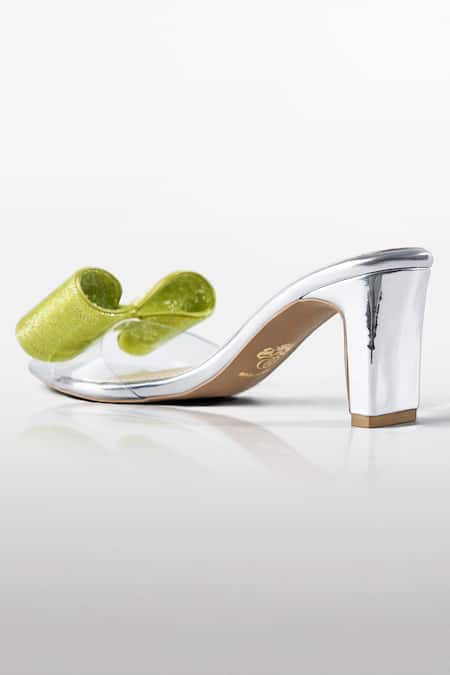 Buy_Signature Sole_Green Bows Celeste Lime Luxe Heels _Online_at_Aza_Fashions