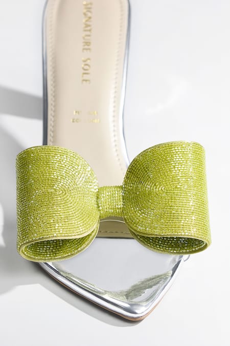 Buy_Signature Sole_Green Bows Celeste Lime Luxe Heels 