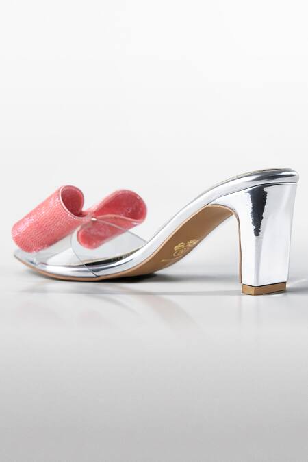 Buy_Signature Sole_Peach Bows Blush Candy Pink Heels _Online_at_Aza_Fashions