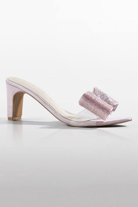 Shop_Signature Sole_Pink Bows Blush Loop Crystal Heels _Online_at_Aza_Fashions