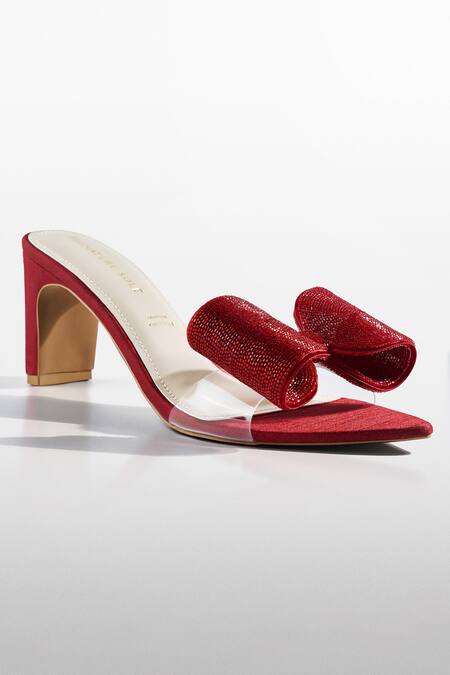Signature Sole Red Bow Embellished Heels 