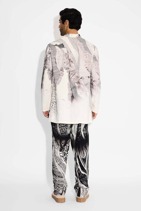 SHASHA GABA LUSH MORPH Print Ivory Short Kurta 