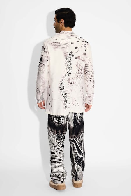 SHASHA GABA Dots Print Ivory Short Kurta 