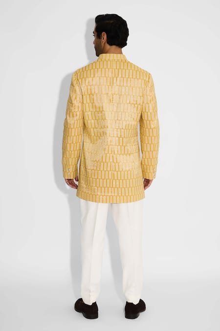 SHASHA GABA Sundrop Yellow Bandhgala 