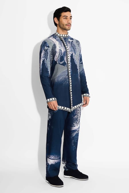 SHASHA GABA Swirl Print Straight Fit Pant 