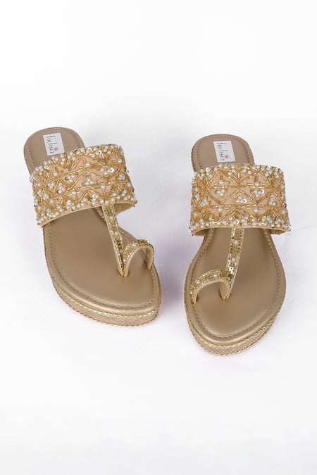 Fuchsia by aashaka mehta Designer Sunset Kolhapuris Wedges 