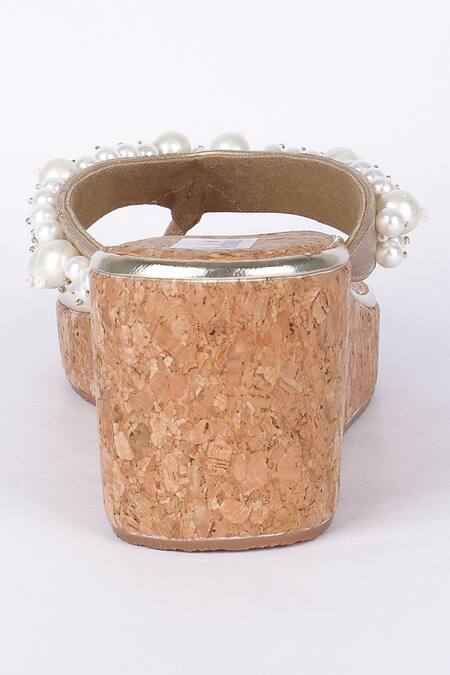 Fuchsia by aashaka mehta_Brown Pearls Lights Wedges _Online_at_Aza_Fashions