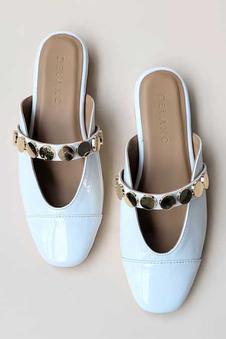 Devano Bianca Studded Mules 
