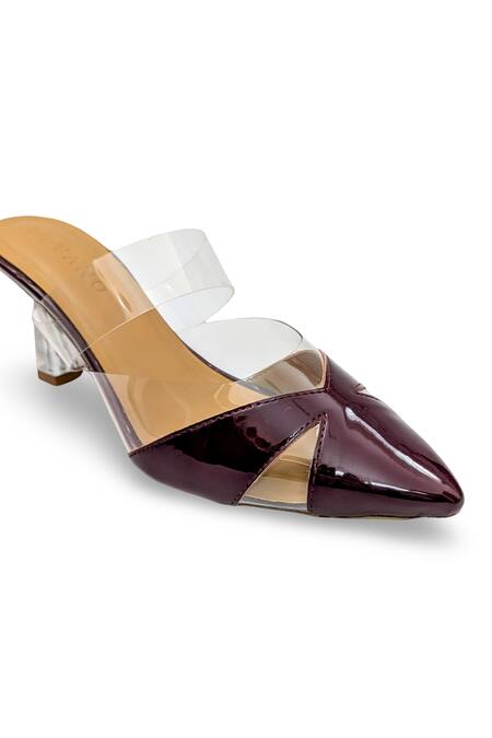 Devano Maroon Ella Glass Mules Online at Aza Fashions Devano_Maroon Ella Glass Mules _Online_at_Aza_Fashions