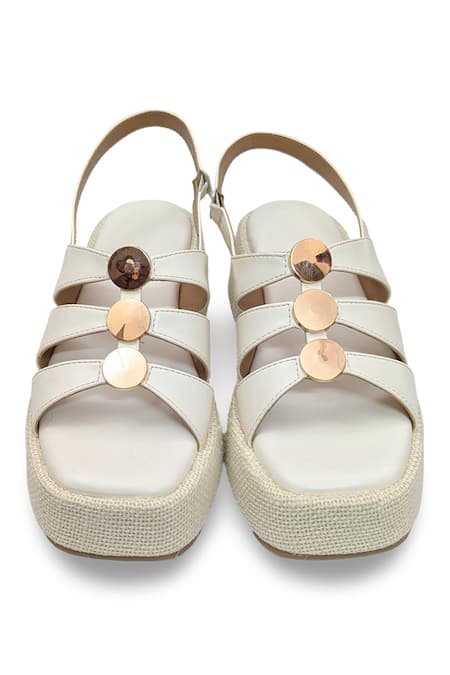 Shop_Devano_White Beads Suzy Puffy Wedges _Online_at_Aza_Fashions