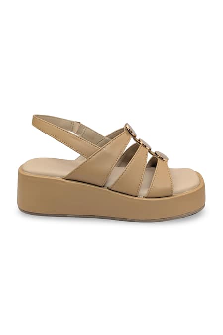 Buy Devano Beige Studs Suzy Puffy Wedges Online at Aza Fashions Buy_Devano_Beige Studs Suzy Puffy Wedges _Online_at_Aza_Fashions