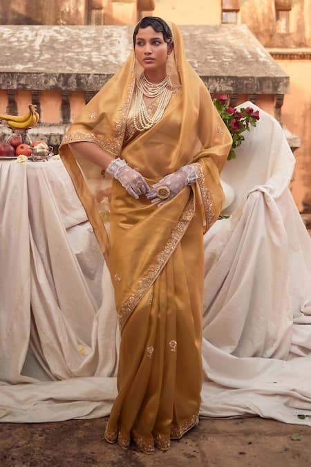 Geroo Jaipur Gold Tissue Saree Set 