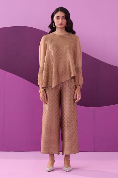 Pleats by Aruni Beige Alexa Pant Set 