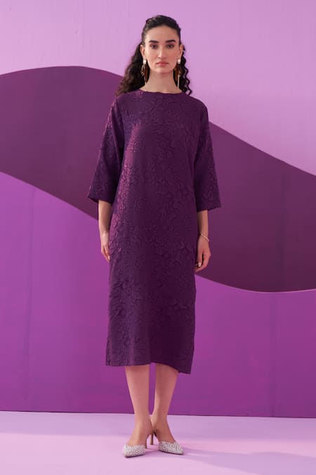 Pleats by Aruni Purple Campania Midi Dress 
