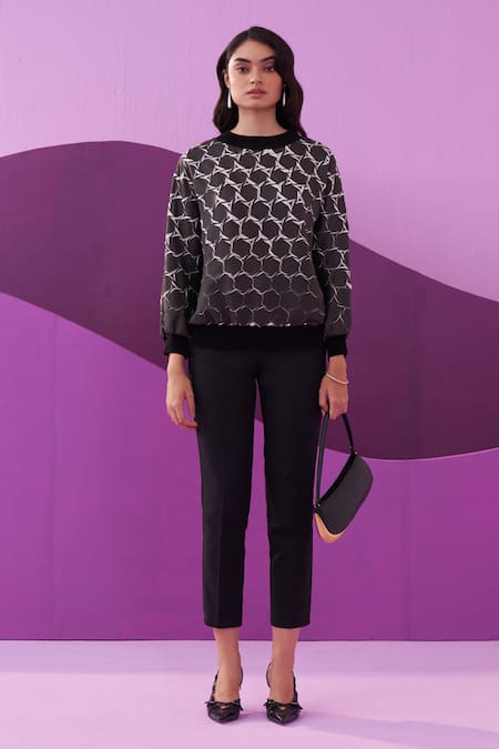 Pleats by Aruni Black Angna Top 