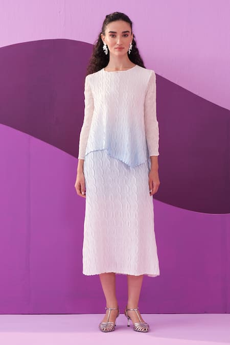 Pleats by Aruni Blue Clarey Skirt Set 