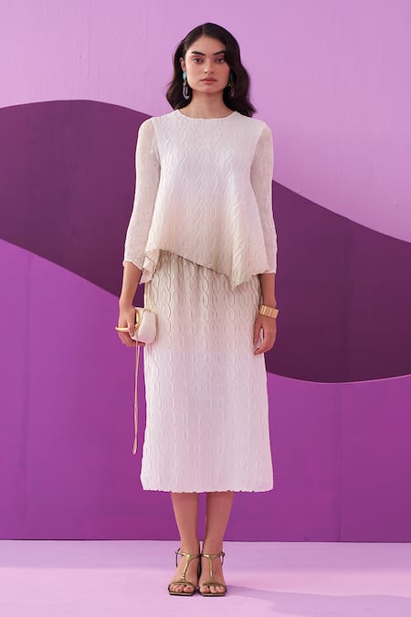 Pleats by Aruni Green Clarey Skirt Set 
