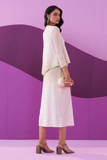 Pleats By Aruni Green Clarey Skirt Set 