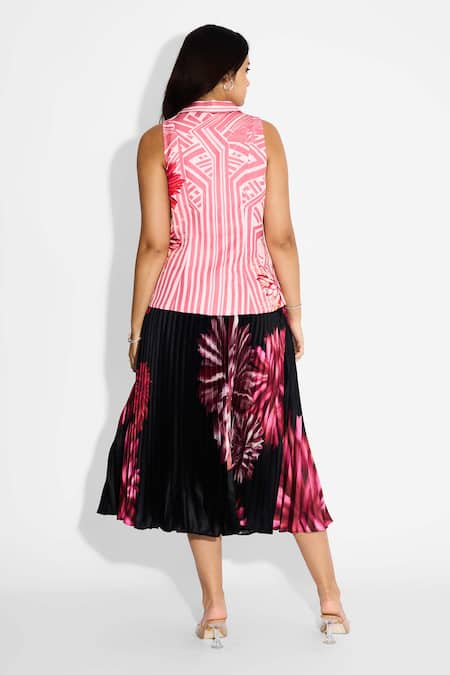 SHASHA GABA Stripe Notch Vest 