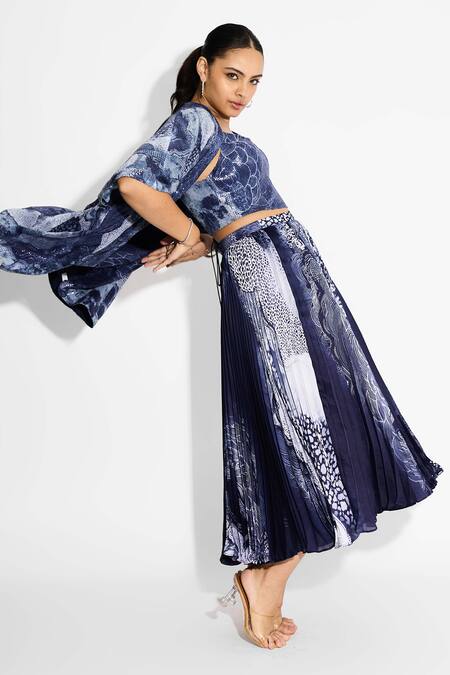 Buy SHASHA GABA Blue Sequins Open Neck Obsidian Shrug Online at Aza Fashions Buy_SHASHA GABA_Blue Sequins Open Neck Obsidian Shrug _Online_at_Aza_Fashions