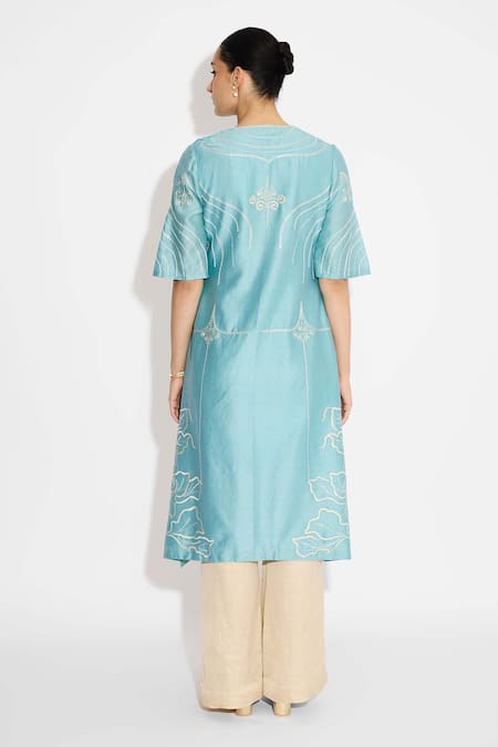 SHASHA GABA Aqua Flare Kurta 