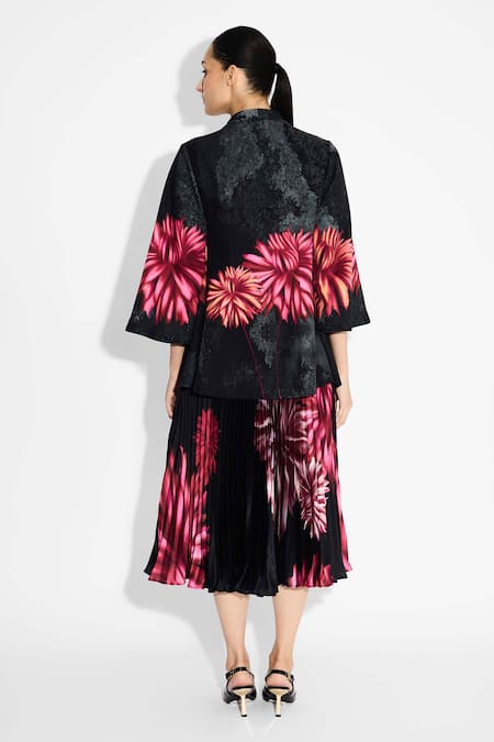 SHASHA GABA Floral Sunrise Pleat Skirt 