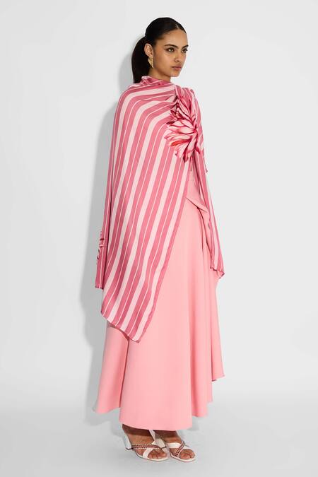 SHASHA GABA Pink Draped Baby Skirt Online at Aza Fashions SHASHA GABA_Pink Draped Baby Skirt _Online_at_Aza_Fashions