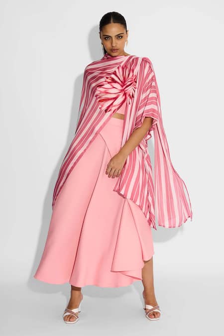 SHASHA GABA Draped Baby Pink Skirt 