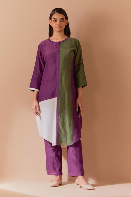 Priya Chaudhary Multicolor Chanderi Kurta & Pant Set 