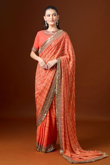 Yoshita Couture Resham Embroidered Saree With Blouse 