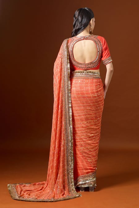 Yoshita Couture Resham Embroidered Saree With Blouse 