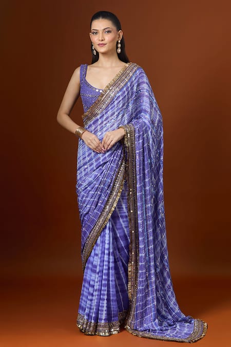 Yoshita Couture Thread Embroidered Saree With Blouse 