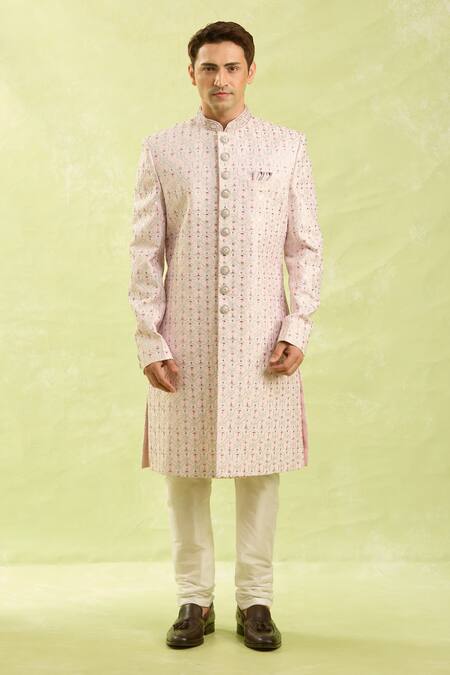 Buy_Arihant Rai Sinha_Pink Embroidery Sherwani With Chudidar 