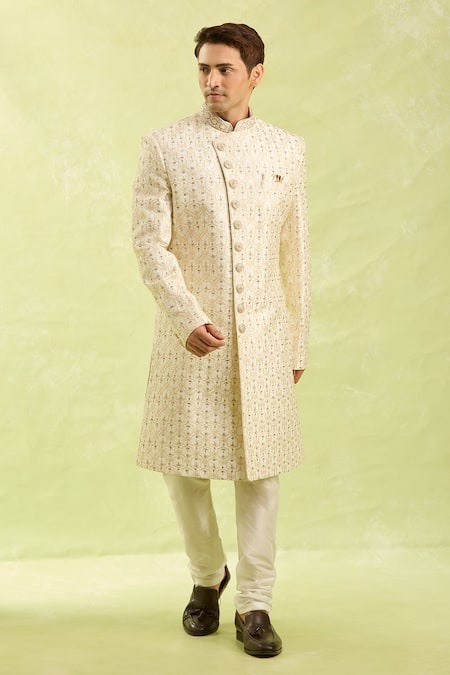 Buy Arihant Rai Sinha Cream Embroidery Hand Sherwani Set Online at Aza Fashions Buy_Arihant Rai Sinha_Cream Embroidery Hand Sherwani Set _Online_at_Aza_Fashions