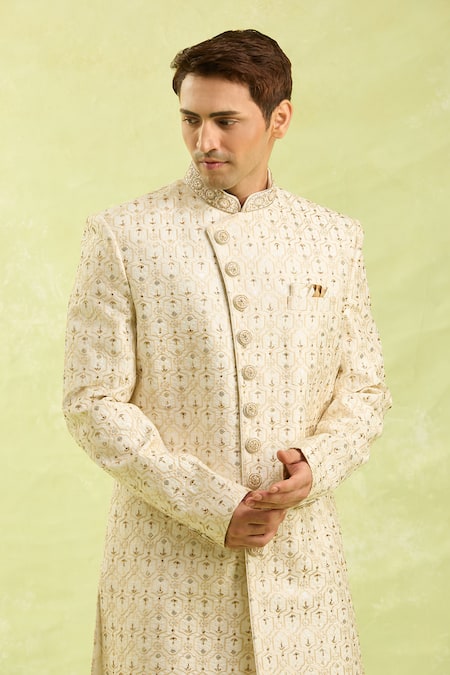Buy Arihant Rai Sinha Cream Embroidery Hand Sherwani Set Buy_Arihant Rai Sinha_Cream Embroidery Hand Sherwani Set