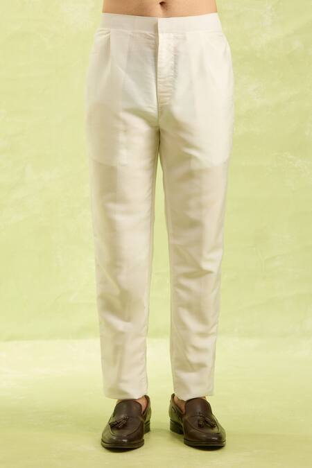 Arihant Rai Sinha_Cream Embroidery Art Silk Sherwani Set _at_Aza_Fashions