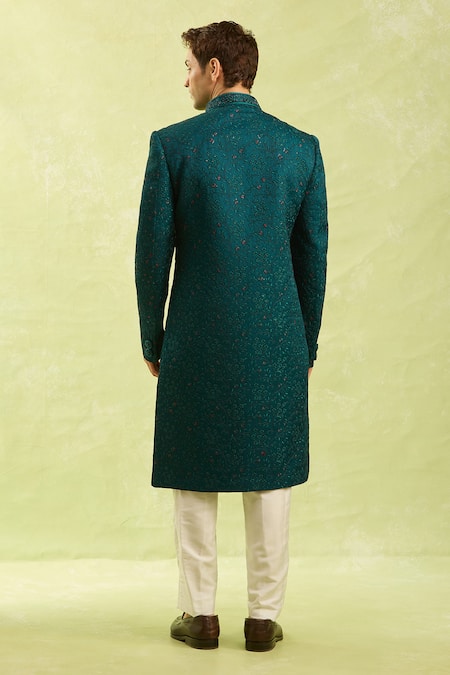 Shop Arihant Rai Sinha Green Embroidery Computer Thread Work Sherwani Set at Aza Fashions Shop_Arihant Rai Sinha_Green Embroidery Computer Thread Work Sherwani Set _at_Aza_Fashions