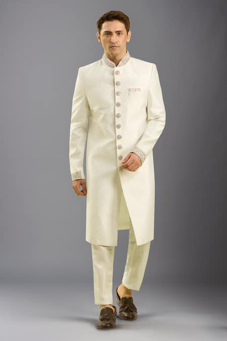 Arihant Rai Sinha Jacquard Banarasi Silk Sherwani Set 