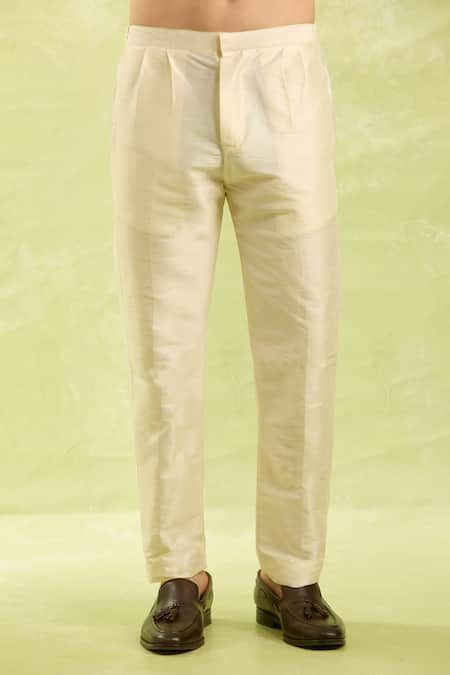 Shop Arihant Rai Sinha Gold Embroidery Jacquard Banarasi Silk Sherwani Set Shop_Arihant Rai Sinha_Gold Embroidery Jacquard Banarasi Silk Sherwani Set