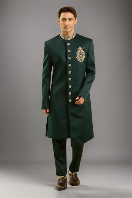 Arihant Rai Sinha Green Embroidered Sherwani Set 