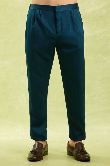 Arihant Rai Sinha Blue Embroidery Sherwani And Half Elastic Pant Set at Aza Fashions Arihant Rai Sinha_Blue Embroidery Sherwani And Half Elastic Pant Set _at_Aza_Fashions