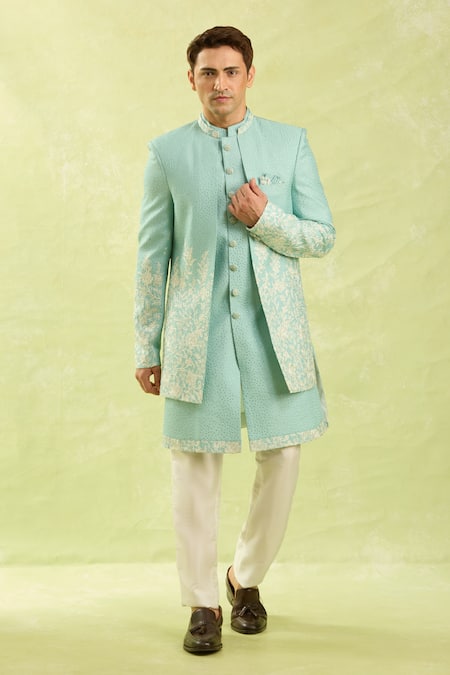 Arihant Rai Sinha Off White Pattern Work Jacket Set