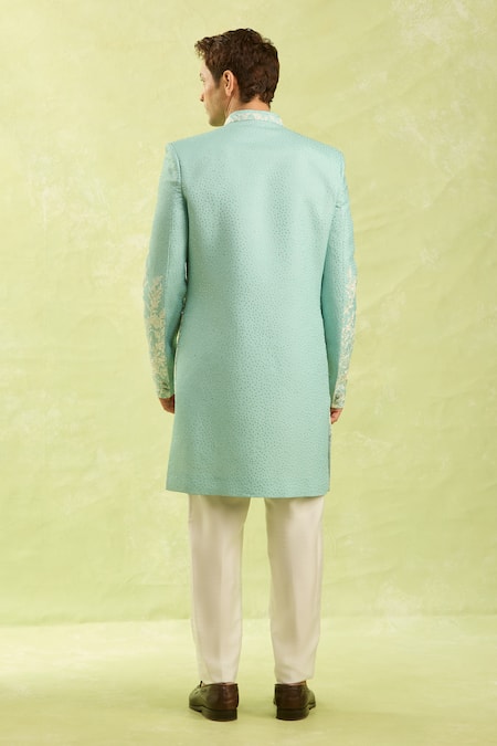 Shop Arihant Rai Sinha Off White Embroidery Pattern Work Jacket Set at Aza Fashions Shop_Arihant Rai Sinha_Off White Embroidery Pattern Work Jacket Set _at_Aza_Fashions