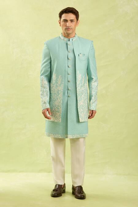 Shop Arihant Rai Sinha Off White Embroidery Pattern Work Jacket Set Online at Aza Fashions Shop_Arihant Rai Sinha_Off White Embroidery Pattern Work Jacket Set _Online_at_Aza_Fashions